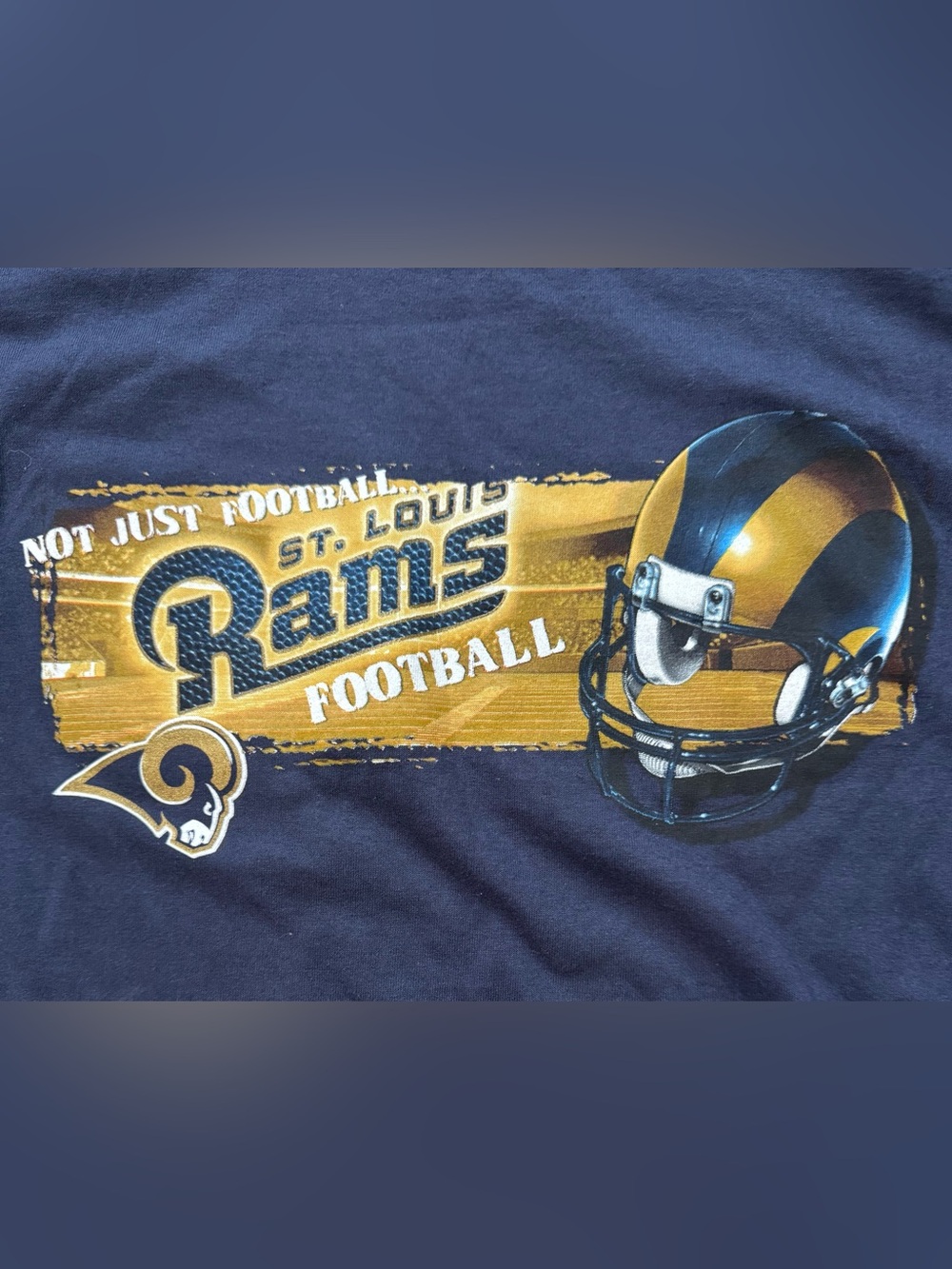Vintage St Louis Rams Deadstock Men’s Navy Blue T-Shirt Size XXL NFL Rams